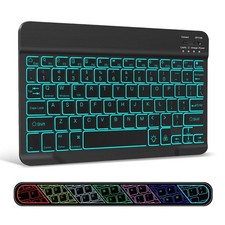 Ultra-Slim Wireless Bluetooth Keyboard - 7 Colors Backlit Universal Rechargea... picture