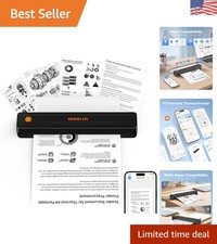 Wireless Portable Thermal Printer with Stylish Gold Accents - For Home & Travel picture