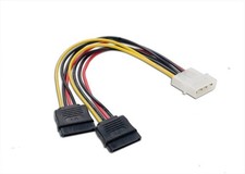 10 PCs Of Syba CL-CAB40021 4 Pin Molex Male to Two 15 Pin SATA Power Cable picture