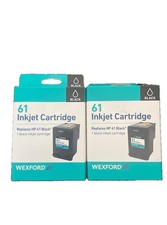 WEXFORD 2 PK. Black 61 Inkjet Cartridge Replaces HP 61 Black Cartridge.WIC520015 picture