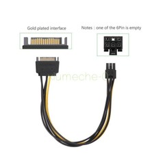 SATA 15Pin Male to 6 Pin PCI-Express PCI-E Card Power Adapter Cable 20cm M8 picture