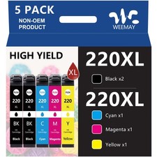 5PK T220XL 220XL Ink For Epson WorkForce WF-2630 WF2660 WF2760 XP-420 XP-424 320 picture