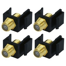4 Pcs F Type Female Coax Snap-in Modular Jack Insert for Keystone Wall Plate  picture