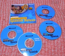 Microsoft Encarta Language Learning Spanish Deluxe - 4 CD Set, 2000 Win PC picture