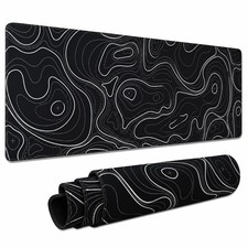 Large Black Topographic Gaming Mouse Pad 31.5 X 11.8 Inch XL Gaming Pad picture