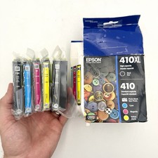 Genuine Epson 410XL 410 Ink Cartridges 5 Pack Combo Black + Color Exp. 05/2028 picture