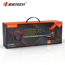 JERTECH Keyboard & Mouse Bundle Game Accessories 4 in 1 Set Headset Mousepad LED picture