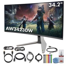Alienware AW3423DW 34.2” Curved QD-OLED PC Gaming Monitor Bundle picture