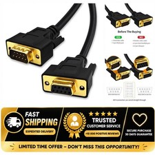 XANHAM DB9 RS232 Serial Extension Cable 3.3ft 1m Female to Male Shielded picture