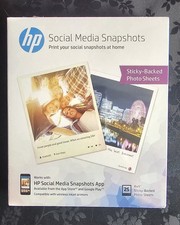 HP Photo Paper Sticky Back Social Media Post-It Snapshots (4x5) 25 sheets -  NIB picture