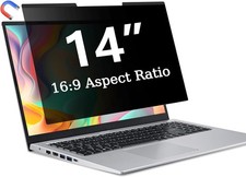 Magnetic Laptop Privacy Screen 14 Inch 16:9, Removable Privacy Filter Compatible picture