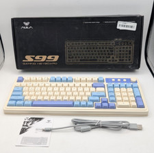 AULA 99 Key Mechanical Gaming  Keyboard, Bluetooth - S99, Beige/Purple picture