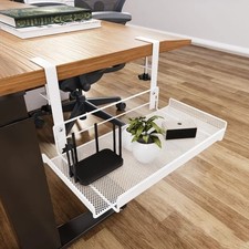 Under Desk Cable Management Tray No Drill Wire Organizer Steel Cord Storage Rack picture