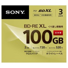 Sony Blu-ray Disc for Video (3-pack, Made in Japan)BD-RE Triple-layer 2x speed picture