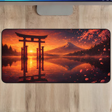 Japanese Torii Gate Sunset Desk Mat 16x32 XL Gaming Mouse Pad Non-Slip picture