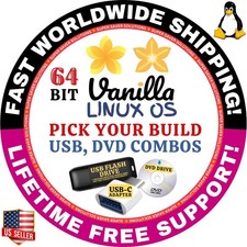 VANILLA LINUX OS KINETIC-1 ORCHID-2 64-BIT USB/DVD, LIVE BOOT, FULL | MACs, PCs picture