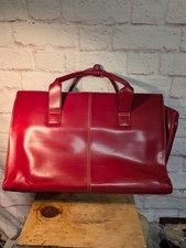 Compucase Red Laptop PC Leather Case With Several Pockets  picture