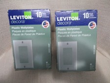 2 - 10 packs Leviton 1-Gang Decora/ GFCI Device Faceplate Wall Plate - 80401-W picture