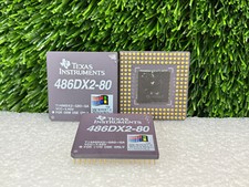 PRE OWNED | LOT OF 3 TI Texas Instruments 4886DX2-80 / TI486DX2-G80-GA Gold CPU picture