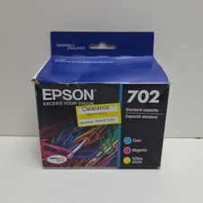 NEW GENUINE - EPSON 702 COLOR SET INK CARTRIDGES - T702520 Sealed Box 06/2026 picture