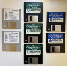 Vintage PC Golf Games 7 Floppy Disks Microsoft Golf Links Championship Courses picture