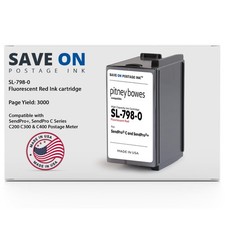 Red Ink Cartridge Fits Pitney Bowes SendPro C200 C300 C400 Postage Meter picture