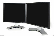 🔥Dual Dell UltraSharp 1907FP Silver/ Black 19-inch Gaming LCD Monitors W/USB 💯 picture