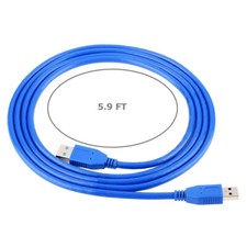 1pcs USB 3.0 Male USB to Male Data Cable High Speed Data Cable Blue 6ft picture