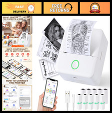 Mini Bluetooth Pocket Sticker Printer, X6 Print Pod, 10 Rolls Thermal Paper, DIY picture