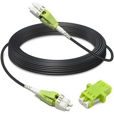 Lc To Lc Multimode Armored Fiber Optic Patch Cable Black Outdoor 15m Om5 50ft picture