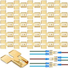 Tandefio 25 Pcs Double Piggyback Spade Connector Quick Disconnect Adapter Gold picture