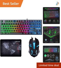 Backlit 87-Key TKL Gaming Keyboard & RGB Mouse for PC, PS4, Xbox - Compact Set picture