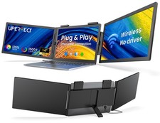 14'' Wireless Triple Portable Monitor Laptop Screen Extender One Cable Plug-Play picture