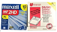 3.5 Inch Maxwell 2HD 1.44mb & Universal HD Double Sided Floppy Disk Lot Of 19 picture