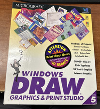 New Sealed 1996 Micrografx Windows Draw Graphics & Print Studio CD ROM picture
