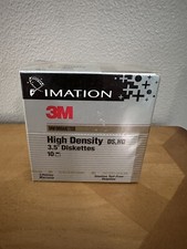 Imation 3M High Density DS HD 3.5 Inch Diskettes Unformatted 10 Count New Sealed picture