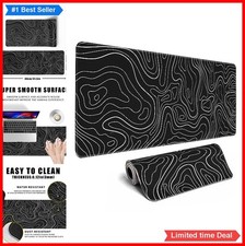 Topographic Contour Gaming Mouse Pad Large XL 31.5x11.8 Inch Extended Desk Mat picture