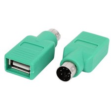 2PCS Green PS/2 Male to USB 2.0 Female Port Converter Adapter for Keyboard picture