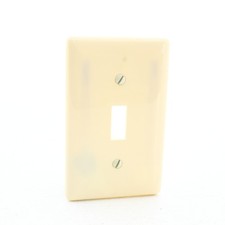 Hubbell NP1AL Almond 1-Gang Toggle Switch Unbreakable Standard Wallplate Cover picture