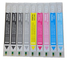 9pcs Refillable DTF HDR Pigment ink Cartridges fr Epson Stylus 7890/9890 Printer picture