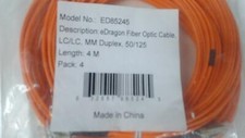 Lot of 4: eDragon Fiber Optic Cable LC / LC Multimode Duplex 50/125 picture