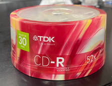 TDK CD-R 30 Pack 52X Blank Discs 700MB 80 Min Recordable Audio Data New Spindle picture