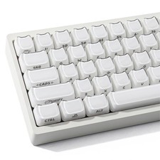 119 Keys Crystal Jelly Cat Shape Keycaps Translucent White Side Printed Mao picture