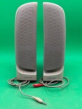 Lot of 2 Polk Audio Wired Computer Desktop Speakers Gray TC picture