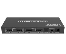 2x2 HDMI Matrix Switcher with Audio Extractor, 4K2K@60Hz, 18Gbps, HDCP2.2 picture