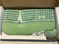 Meetion DirectorC 2.4GHz Wireless Ergonomic Keyboard Mouse Combo Green picture