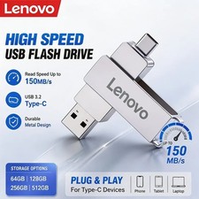 Lenovo USB 3.2 Type C Flash Drive 1TB 512GB Metal High Speed Memory Stick picture