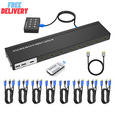 KVM Switch HDMI 8 Port,  4K@30Hz USB HDMI Rack KVM Console 8 in 1 Out W/9Pack Ca picture