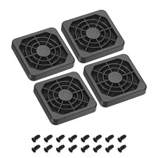 4 Pack 40mm Cooling Fan Filter with Screw ABS Ventilator Grill Guard Black picture