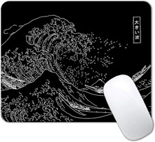 Japanese Great Wave Mouse Pad Anime Gaming Non Slip Rubber Base Waterproof 9.5x7 picture